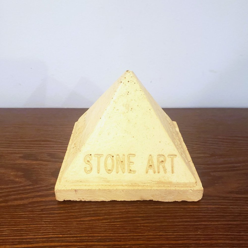 Stone Art Pyramid Paperweight Promo Barbara Pearlman Design Atelier Chicago USA